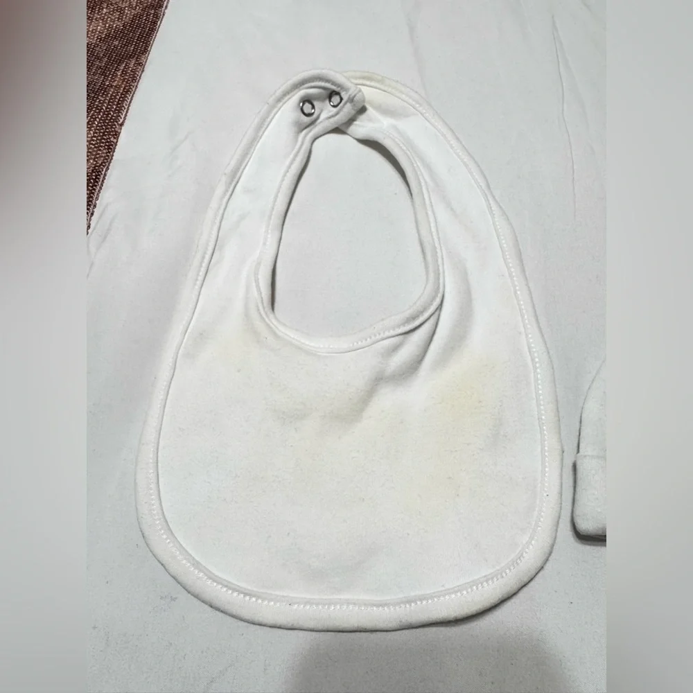 Gucci vintage baby cotton two-piece hat & bib with Gucci logo - Picture 6 of 11